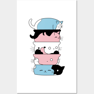Cute Cat Stack Posters and Art